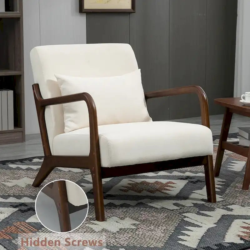 Fauteuil d'appoint en velours du milieu du siècle avec coussin lombaire