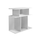 Table d'appoint en bois blanc de 24 po avec six étagères ouvertes - 11,75 po
