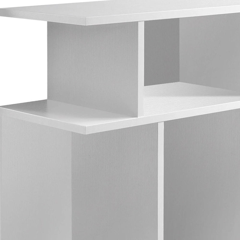Table d'appoint en bois blanc de 24 po avec six étagères ouvertes - 11,75 po