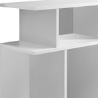 Table d'appoint en bois blanc de 24 po avec six étagères ouvertes - 11,75 po
