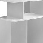 Table d'appoint en bois blanc de 24 po avec six étagères ouvertes - 11,75 po