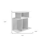 Table d'appoint en bois blanc de 24 po avec six étagères ouvertes - 11,75 po
