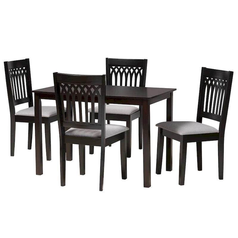 Ensemble de salle à manger moderne en tissu et bois