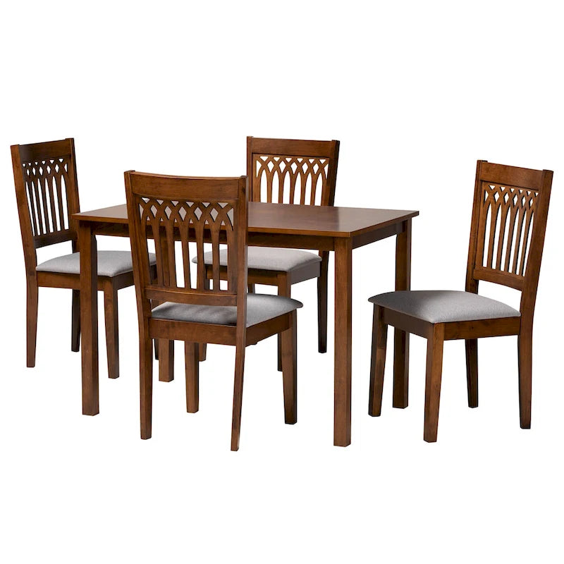 Ensemble de salle à manger moderne en tissu et bois