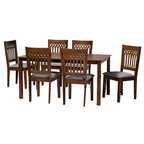 Ensemble de salle à manger moderne en tissu et bois