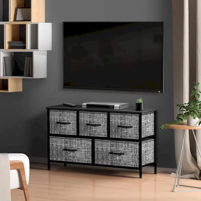 Commode 5 tiroirs avec coffre de rangement pour chambre et maison