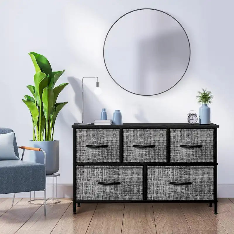 Commode 5 tiroirs avec coffre de rangement pour chambre et maison
