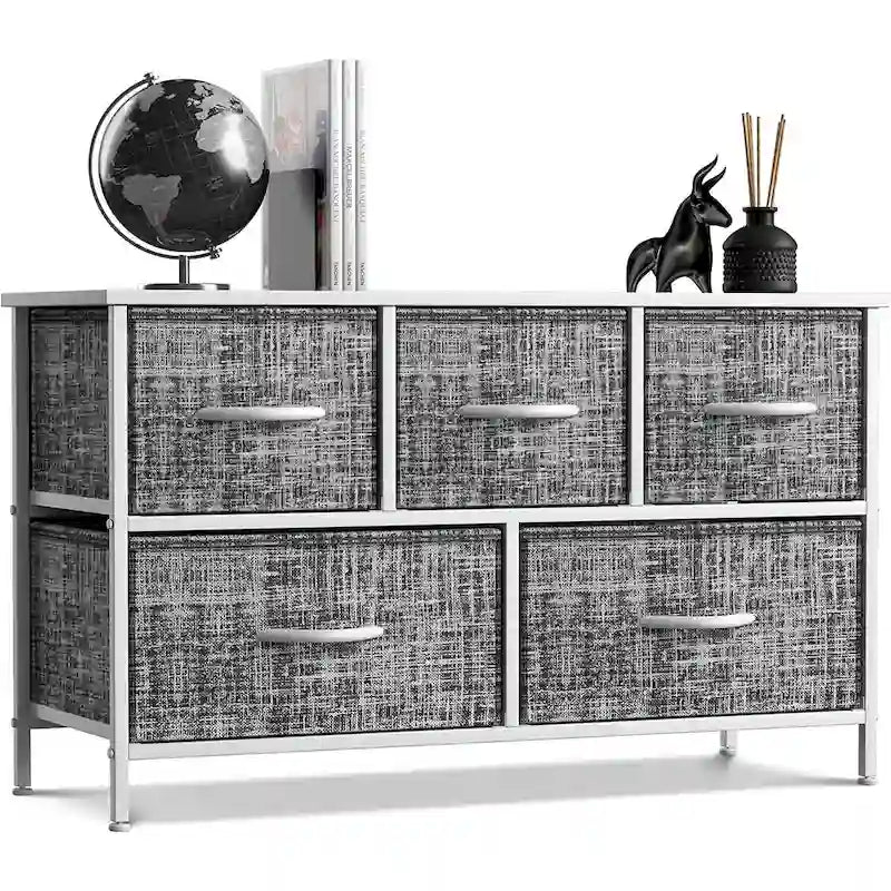 Commode 5 tiroirs avec coffre de rangement pour chambre et maison