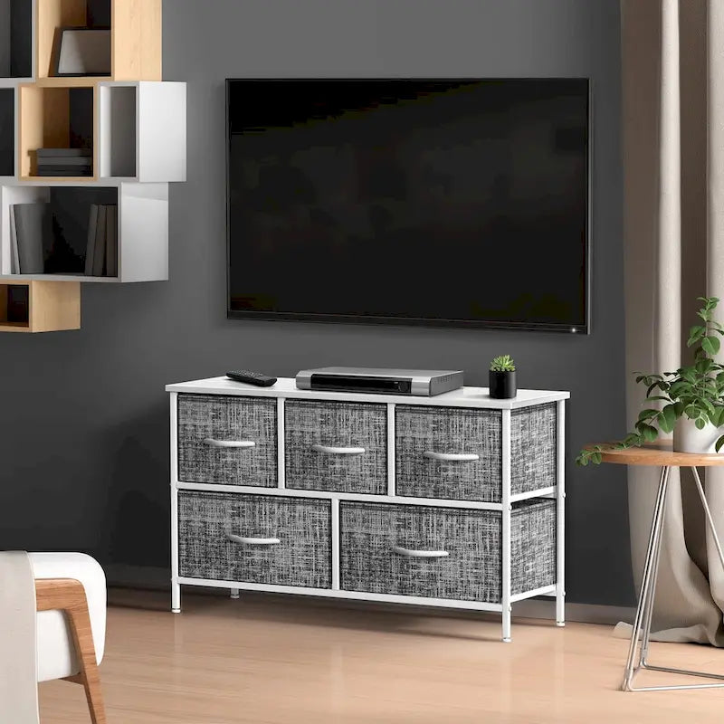 Commode 5 tiroirs avec coffre de rangement pour chambre et maison