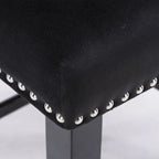 Tabourets de bar à dossier ailé en velours capitonné – Lot de 2