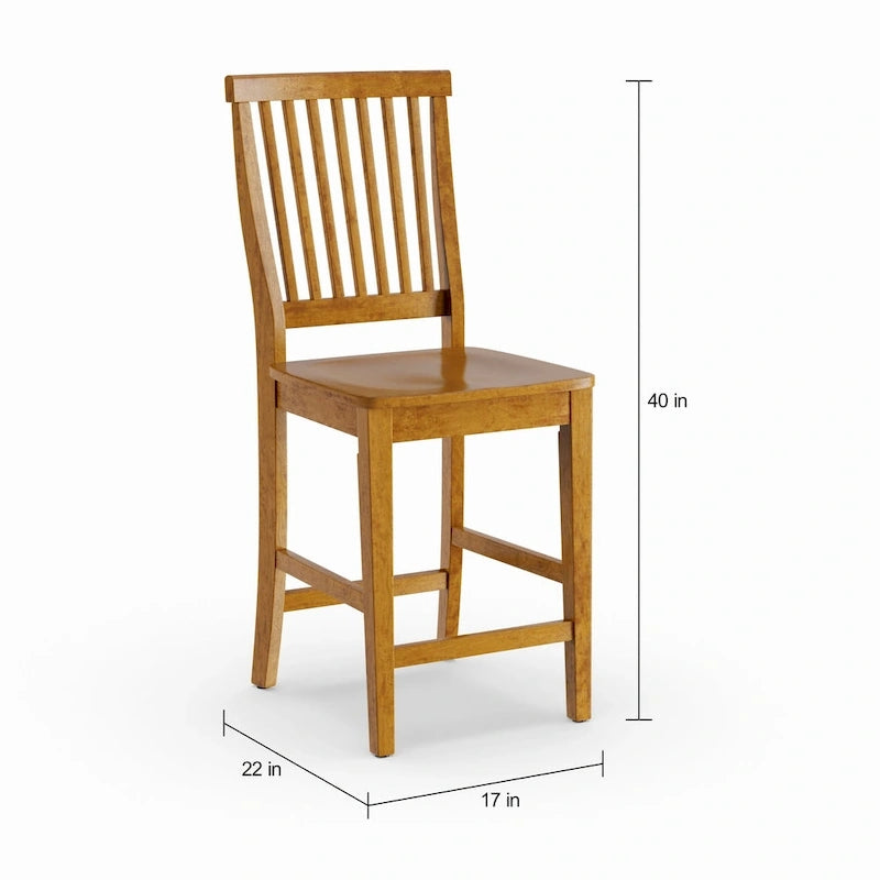 Tabouret de bar avec finition chêne et assise profilée