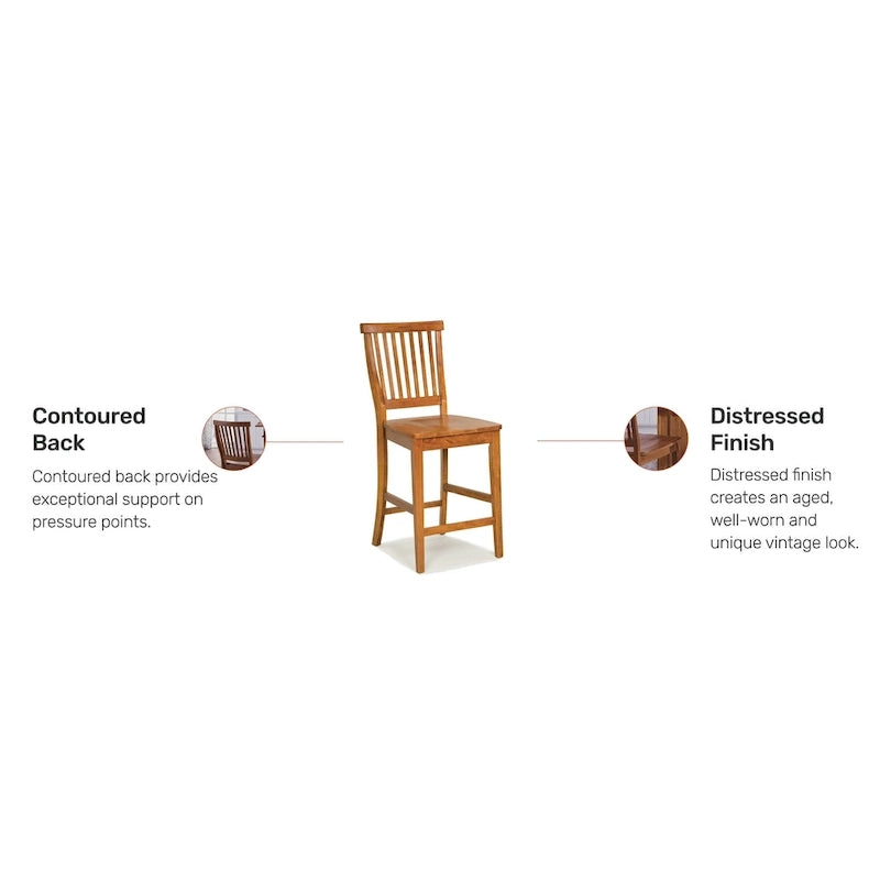 Tabouret de bar avec finition chêne et assise profilée