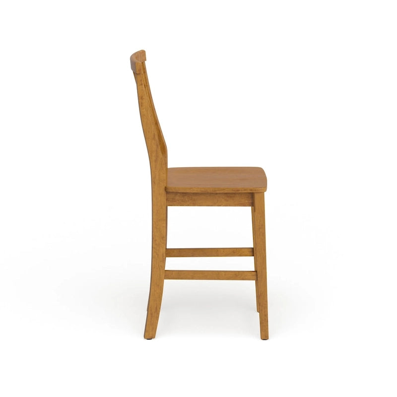 Tabouret de bar avec finition chêne et assise profilée