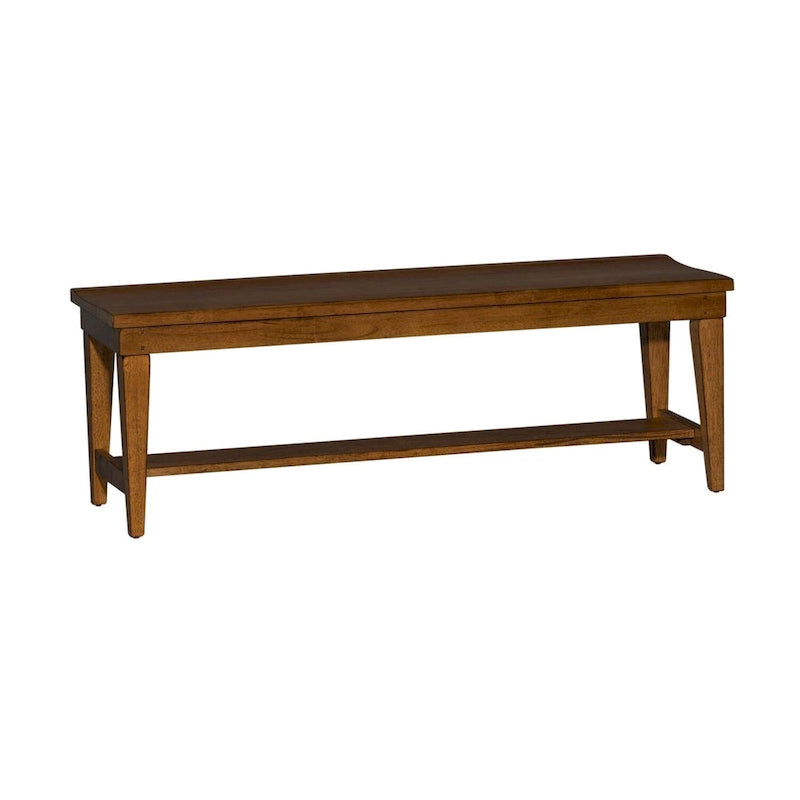 Banc en bois d'hévéa finition tabac