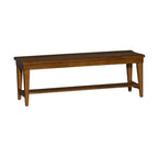 Banc en bois d'hévéa finition tabac