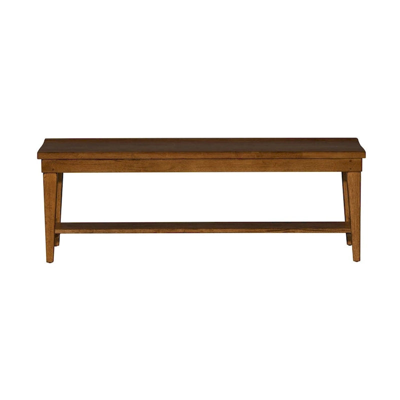 Banc en bois d'hévéa finition tabac