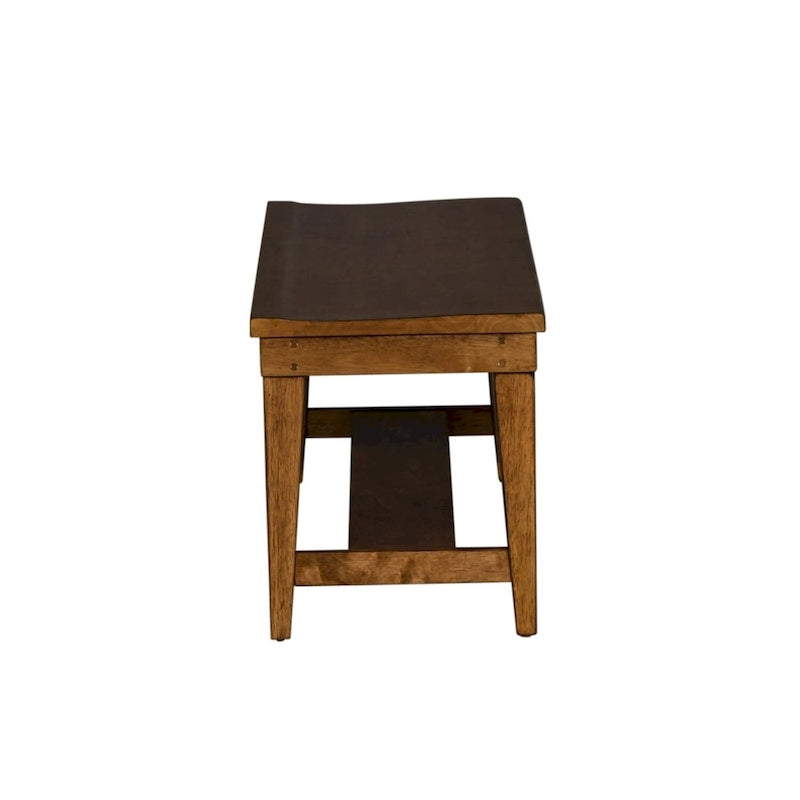 Banc en bois d'hévéa finition tabac