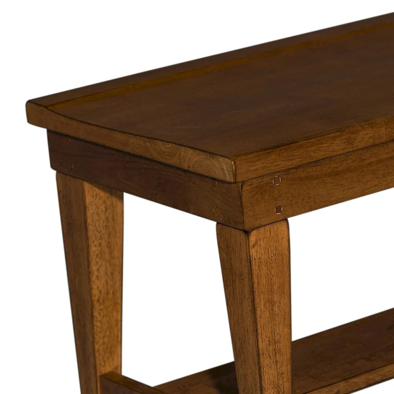 Banc en bois d'hévéa finition tabac