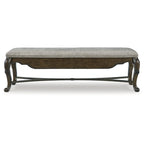 Banc de salle à manger marron foncé avec tiroir de rangement - 63,25L x 17,5P x 20,25H