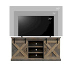 Meuble TV d'angle de 66 pouces, style ferme, pour téléviseurs jusqu'à 80 pouces, finition bois de grange