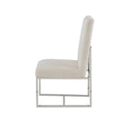 Chaises de salle à manger en tissu naturel avec pieds en métal (Lot de 2)