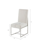 Chaises de salle à manger en tissu naturel avec pieds en métal (Lot de 2)