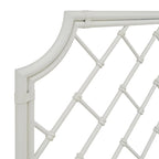Lit double en métal blanc mosaïque géométrique