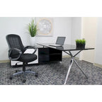 Chaise de bureau à dossier haut et maillé avec nervures