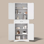 Armoire de rangement autoportante avec tiroir et étagères réglables