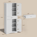Armoire de rangement autoportante avec tiroir et étagères réglables