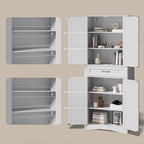 Armoire de rangement autoportante avec tiroir et étagères réglables