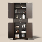 Armoire de rangement autoportante avec tiroir et étagères réglables
