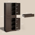 Armoire de rangement autoportante avec tiroir et étagères réglables