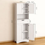 Armoire de rangement autoportante avec tiroir et étagères réglables