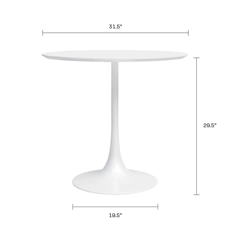 Table de café ronde Mid-Century Modern de 31,5 po