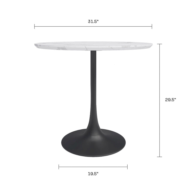 Table de café ronde Mid-Century Modern de 31,5 po