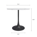Table de café ronde Mid-Century Modern de 31,5 po