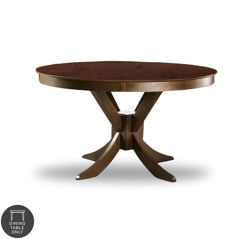 Table à manger ronde en noyer, 53 pouces