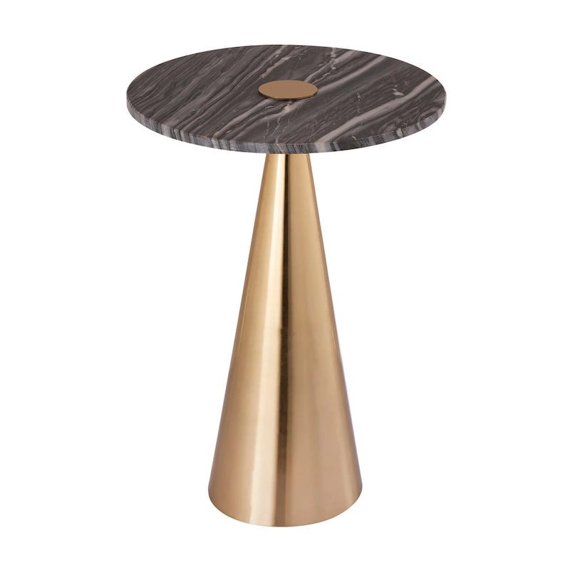 Table d'appoint en marbre avec base piédestal dorée