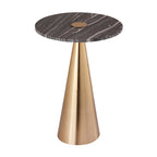 Table d'appoint en marbre avec base piédestal dorée