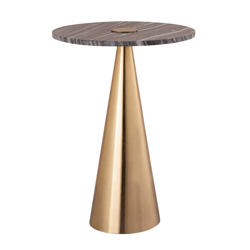 Table d'appoint en marbre avec base piédestal dorée