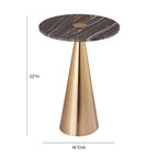 Table d'appoint en marbre avec base piédestal dorée