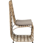 Chaise de salle à manger en fer et rotin