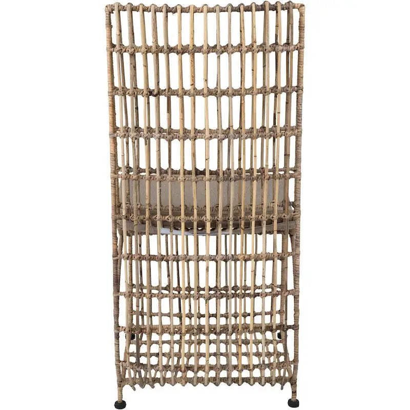 Chaise de salle à manger en fer et rotin