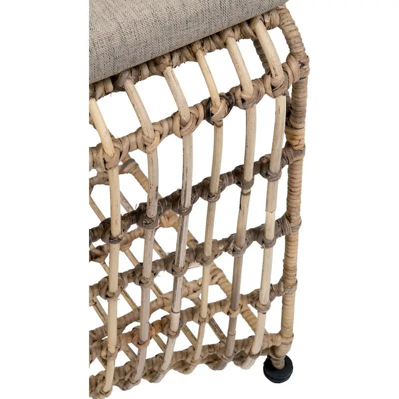 Chaise de salle à manger en fer et rotin