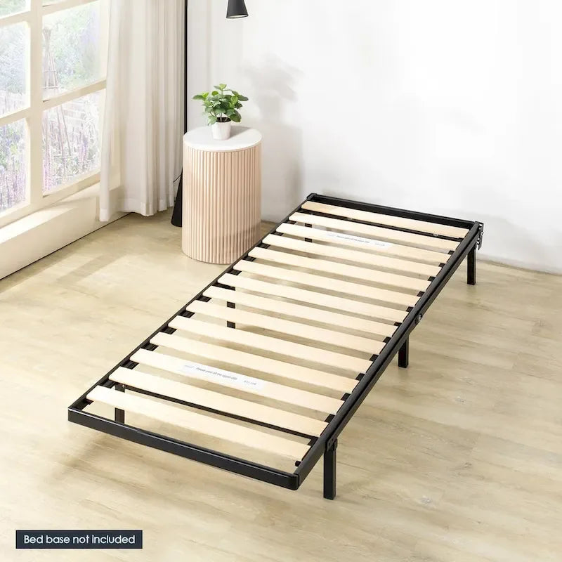 Sommier tapissier en métal de 1,6 pouce avec lattes en bois