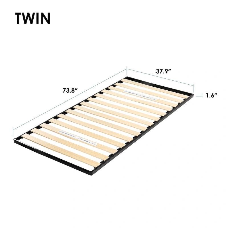 Sommier tapissier en métal de 1,6 pouce avec lattes en bois
