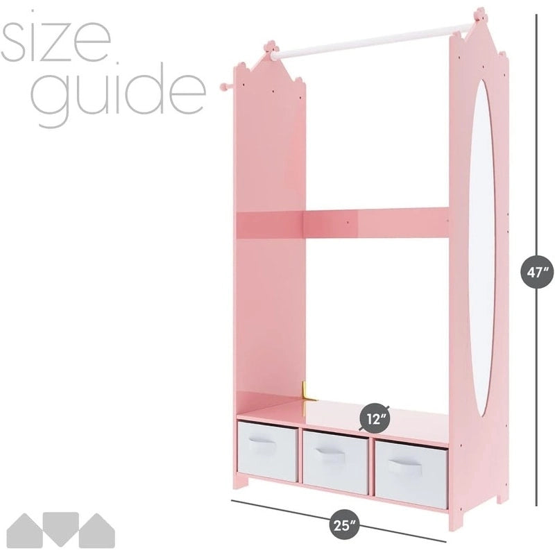 Armoire de rangement déguisements pour enfants avec miroir et tiroirs