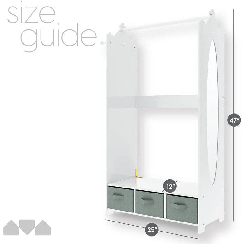 Armoire de rangement déguisements pour enfants avec miroir et tiroirs