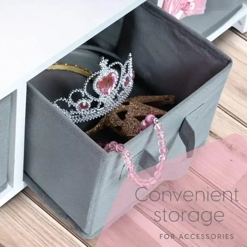 Armoire de rangement déguisements pour enfants avec miroir et tiroirs